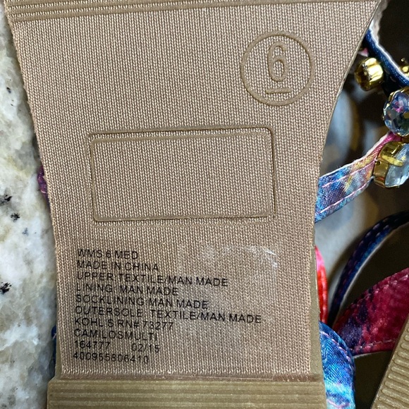 Candies Camilos Multi-Colored Rhinestone Gladiator Strappy Sandal-Women’s Size 6 - Picture 12 of 14